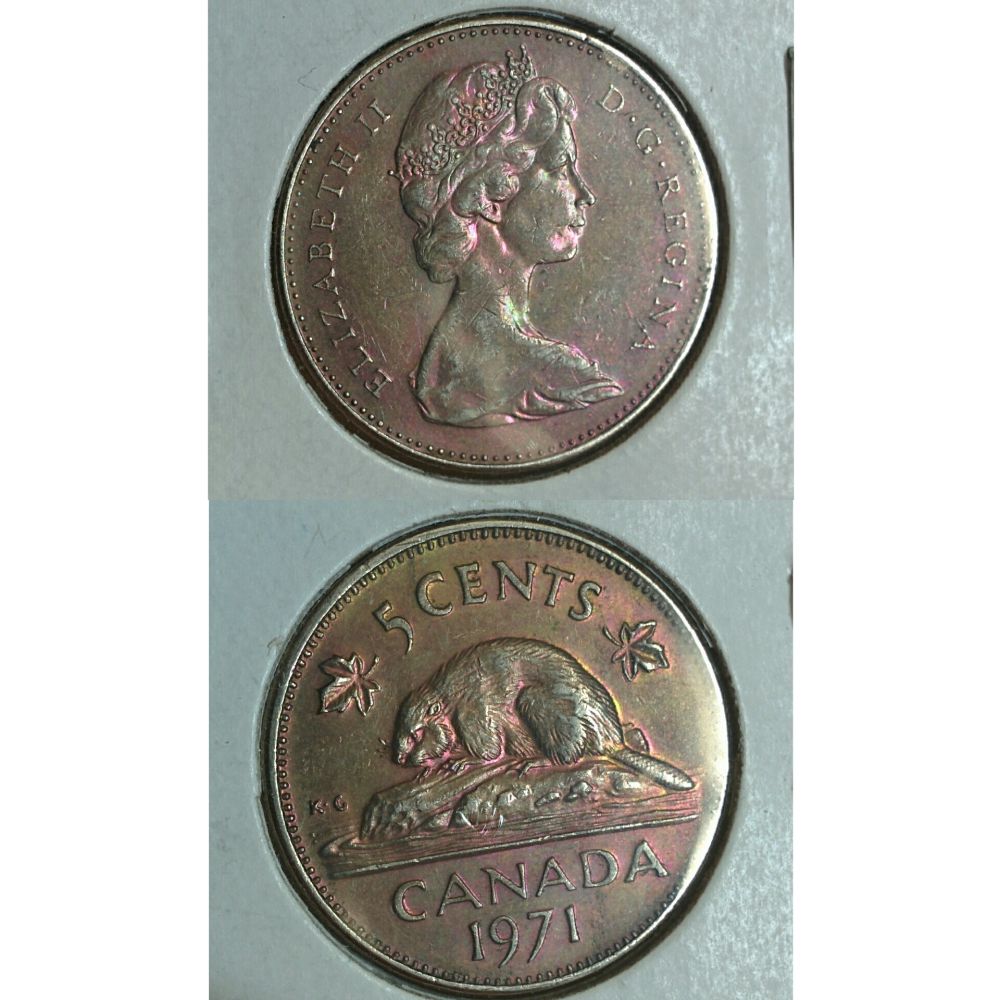 1971-5-Cent-With-Purple-Toning