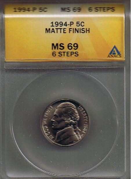 1994-P-Matte-Jefferson-Nickel-ANACS-MS-69