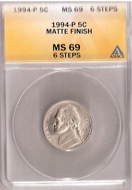 1994-P-Matte-Jefferson-Nickel-ANACS-MS-69-FS