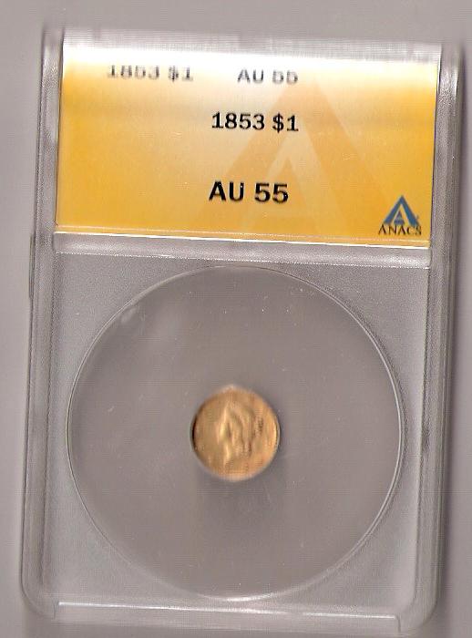 1853-Gold-Dollar-ANACS-55-Ends-Sep-11