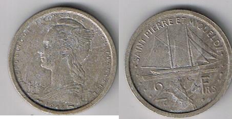 1948-Saint-Pierre-And-Miquelon-2-Francs