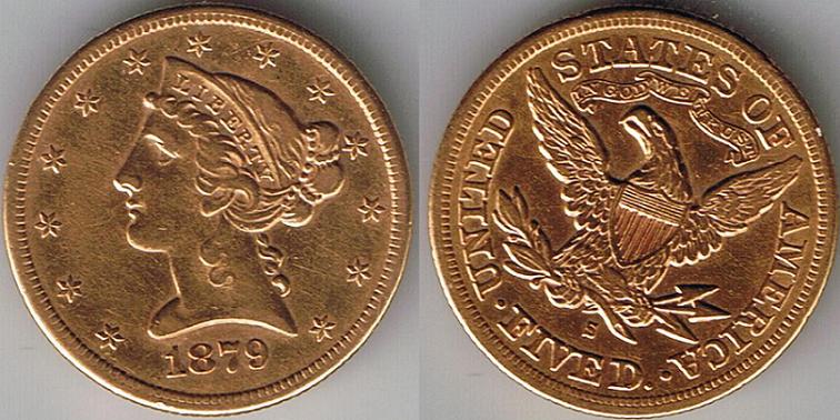 1879-S-Half-Eagle-$5-Gold