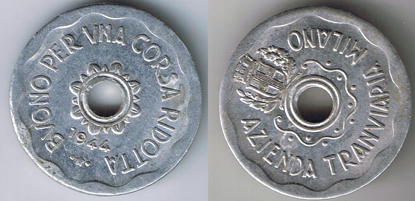 1944-Italian-Token-|-Milan-Tramway