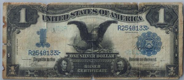 1899-Vernon-Treat-$1-Black-Eagle-Wet-Ink-Transfer-Error