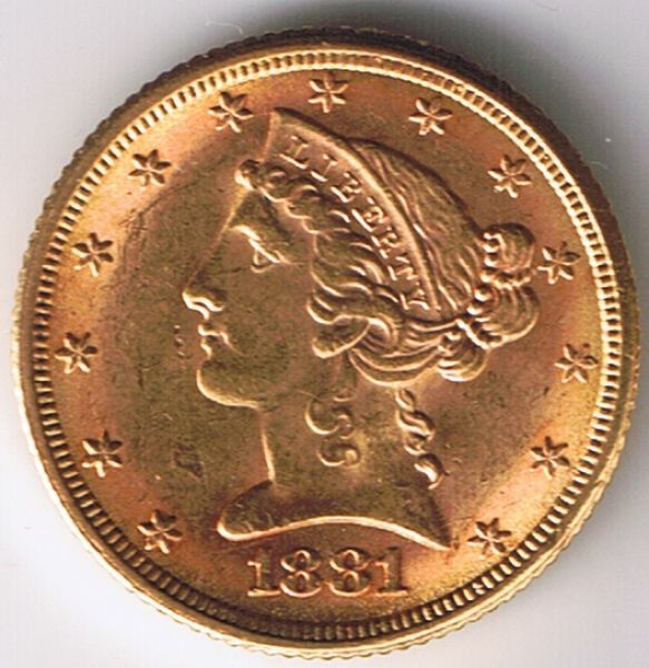 1881-$5-Gold-!