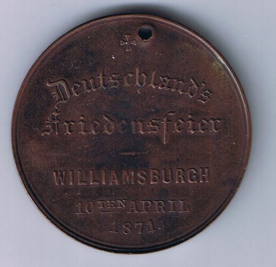 1871-German-/-Pennsylvania-Dutch-Token-/-Medal