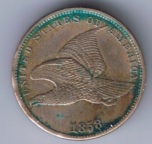 1858-Flying--Eagle-Cent---PVC-Residue,-Off-To-Be-Restored