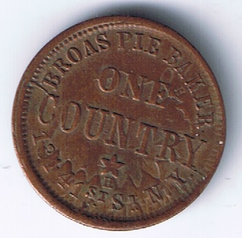 1863-United-We-Stand/Our-Country-Civil-War-Token---Shattered-Die,-Ect