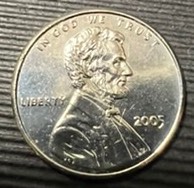 2005-Steel-Penny-No-Mint-Mark-It-Is-Magnetic