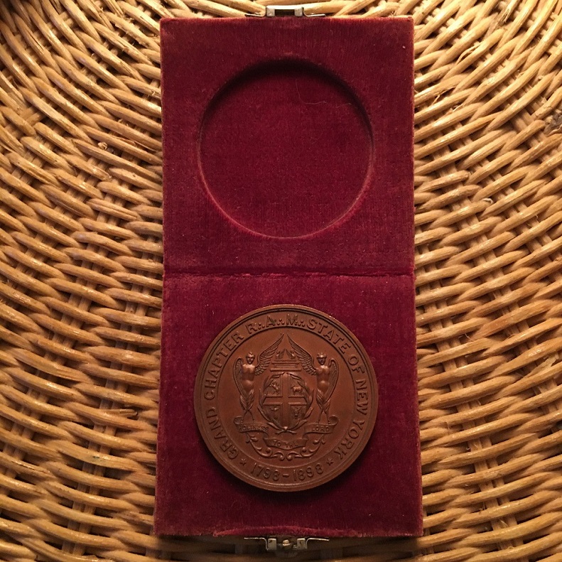Strange-Masonic-1898-Centennial-Coin,-Grand-Chapter-State-Of-New-York,-Ram
