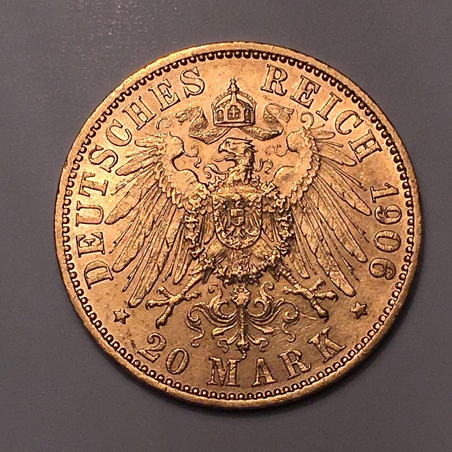 1906-A-Prussia-20-Marks,-Assistance-With-Grade-And/Or-Value-Please
