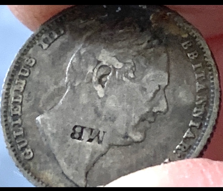 Overstamp-On-Head-Of-William-IV-Sixpence