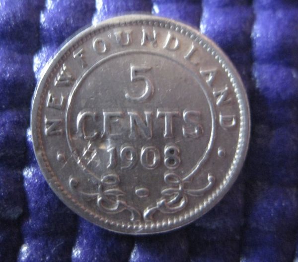Newfoundland-5-Cent-Coin...-With-Chop-Marks?
