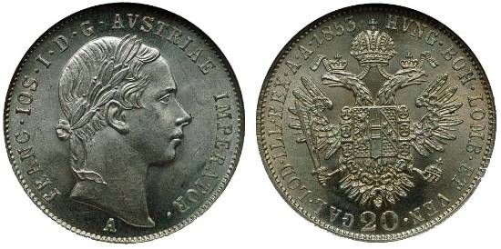 Franz-Joseph,-Emperor---20-Kreuzer-Coin