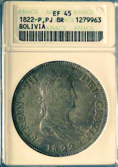 Bolivia-1822-Pj-8-Reales---Please-Grade