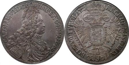 Austria---1721-Charles-VI-Taler-NGC-AU-58