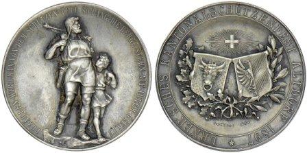 1897-Swiss-Shooting-Medal---Rare