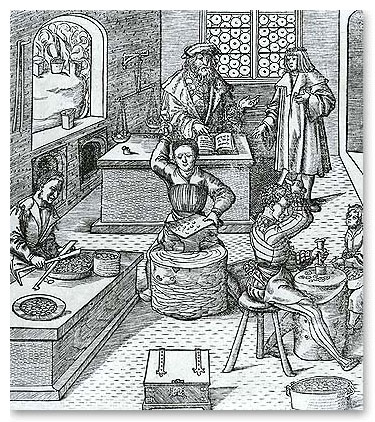Old-World-Minting-Process-In-Art