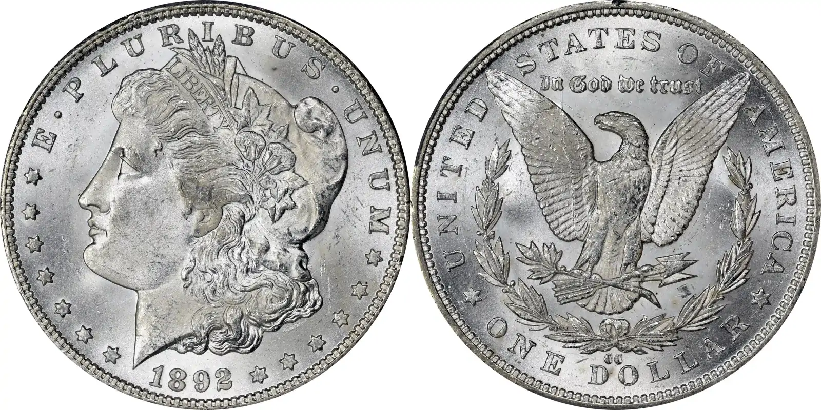 1892 CC Morgan Dollar 1892-CC Morgan Dollar PCGS MS62 1892 CC Morgan Dollar 1892-CC Morgan Dollar PCGS MS62