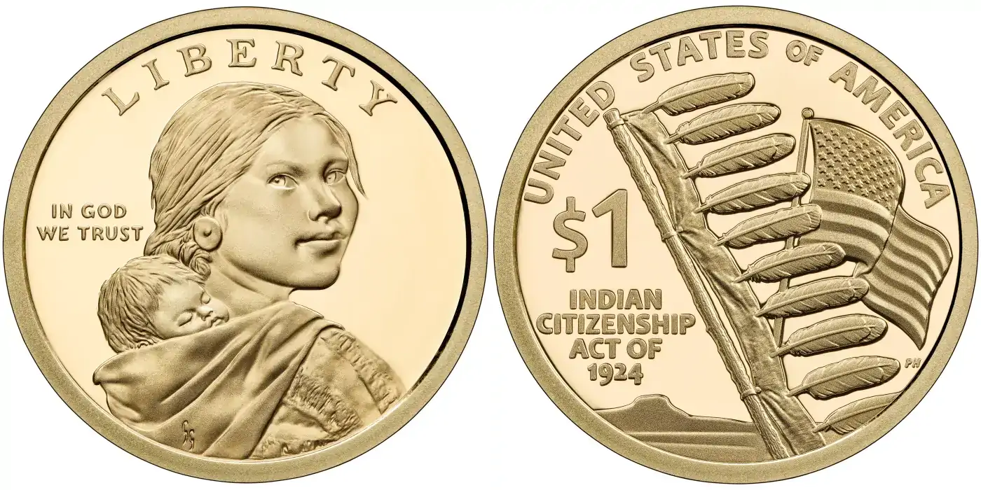 2024 S 100-year Anniversary of the 1924 Indian Citizenship Act Sacagawea - Native American Dollar 2024 S Sacagawea - Native American Dollar