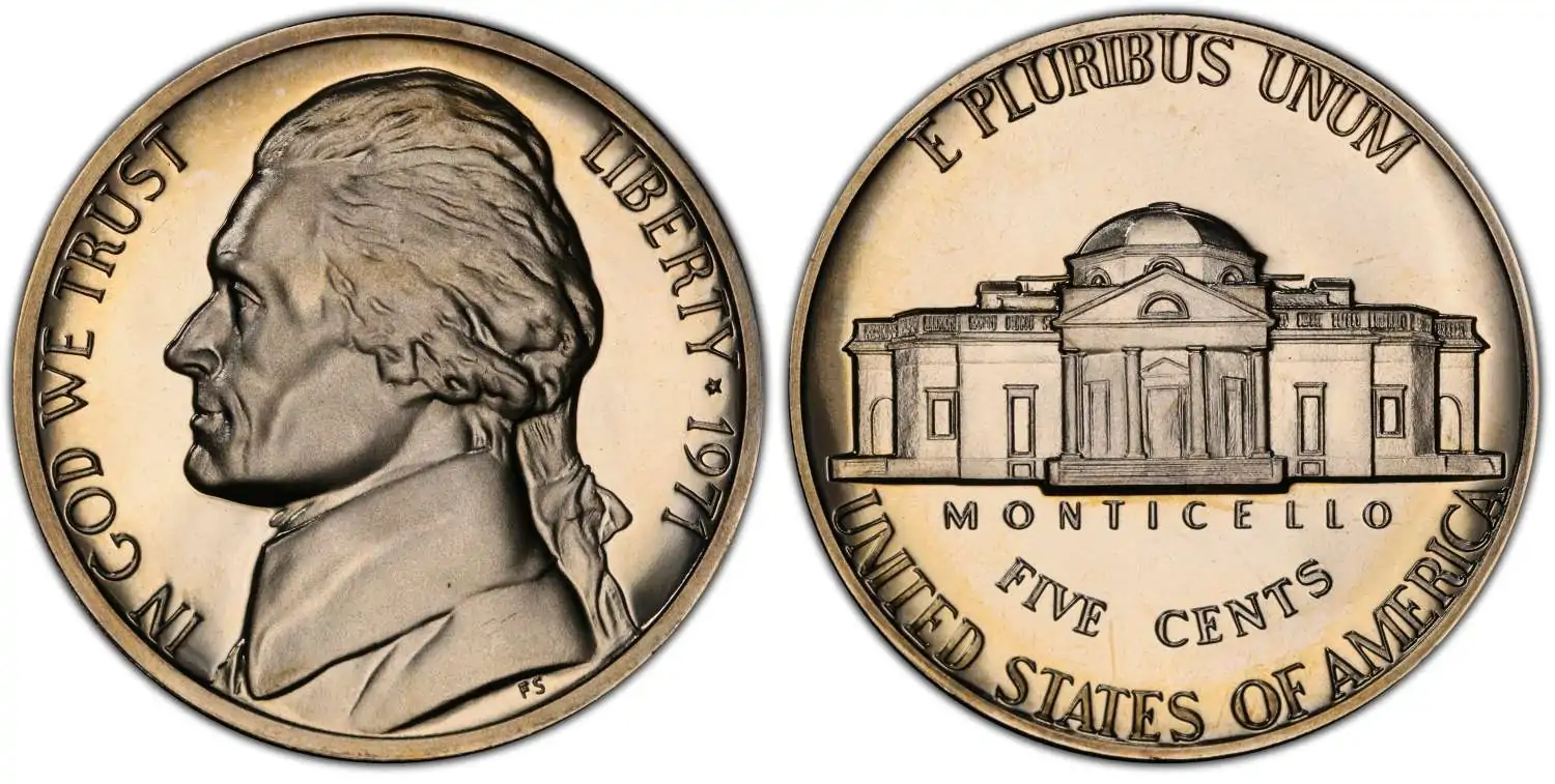  1971 No S Proof Jefferson Nickel PCGS PR68
