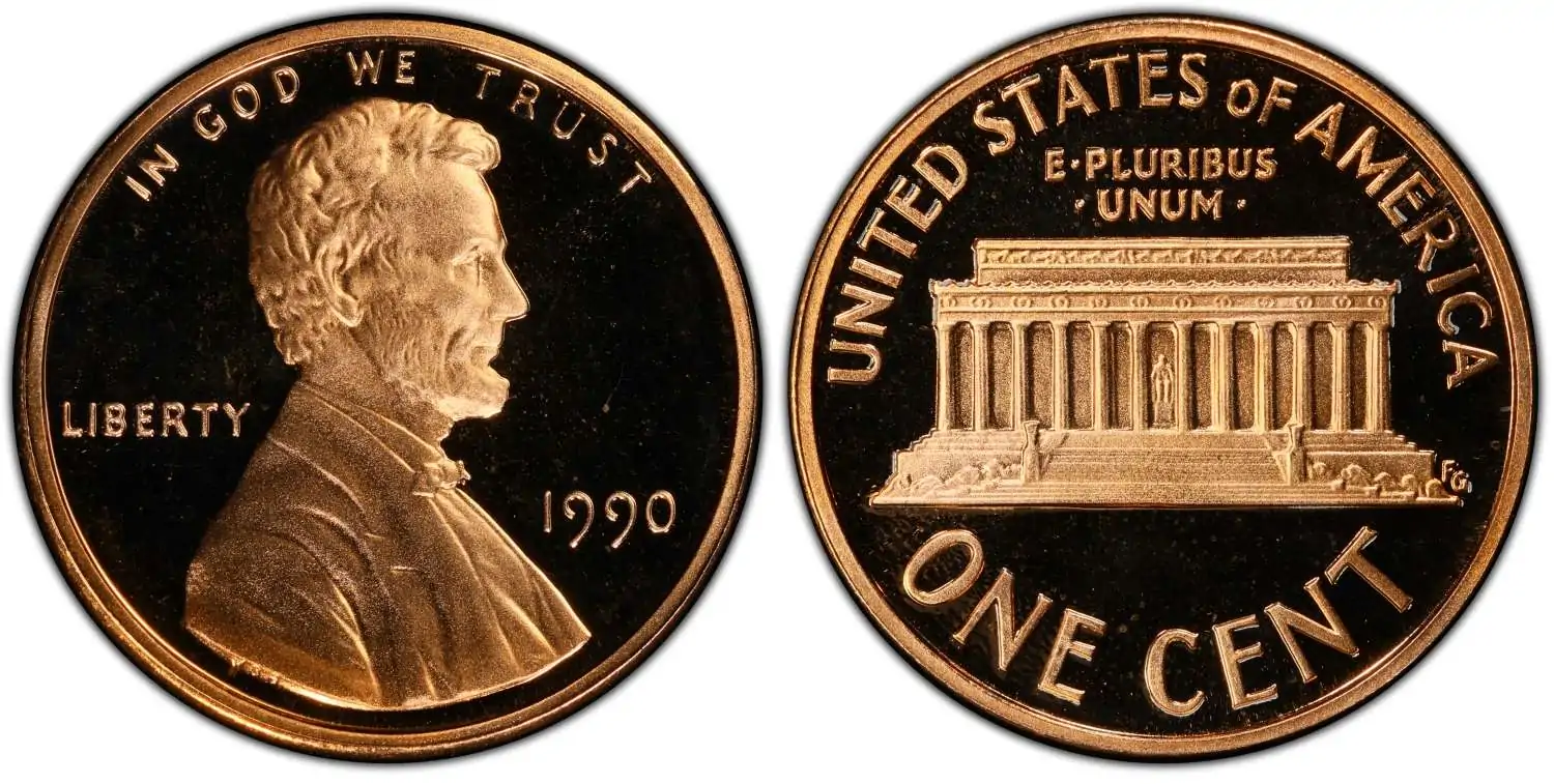  1990 No S Proof Lincoln Memorial Cent PCGS PR69DCAM