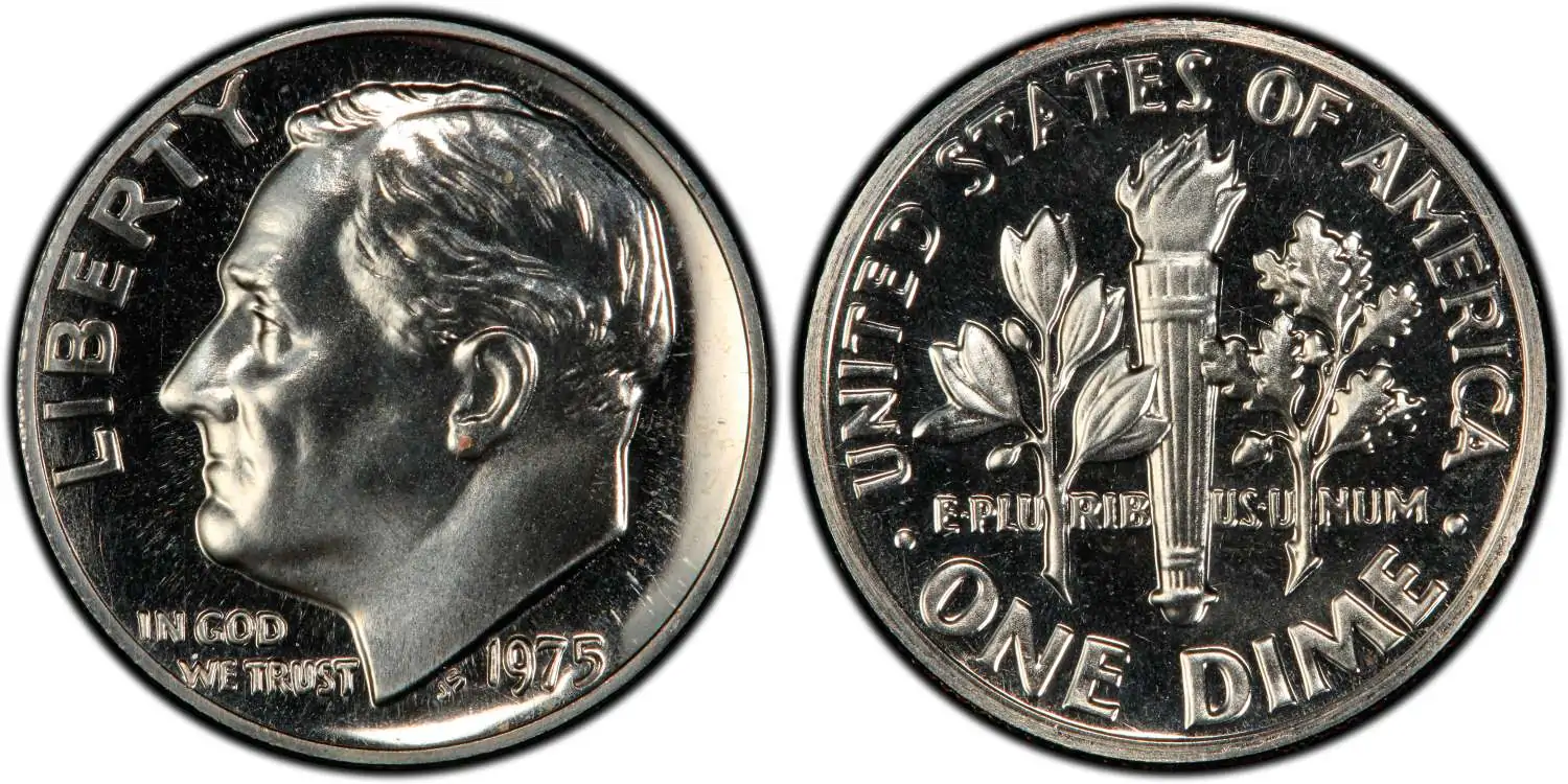  1975 No S Proof Roosevelt Dime PCGS PR66