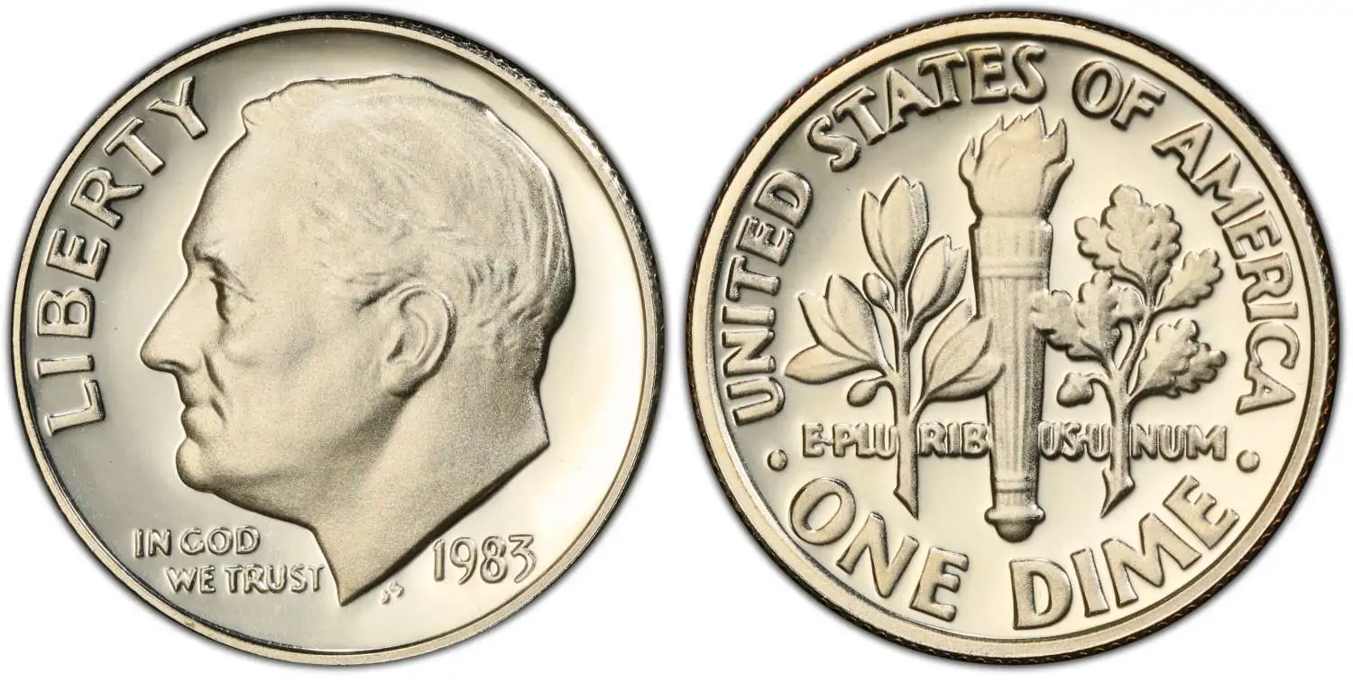  1983 No S Proof Roosevelt Dime PCGS PR70DCAM