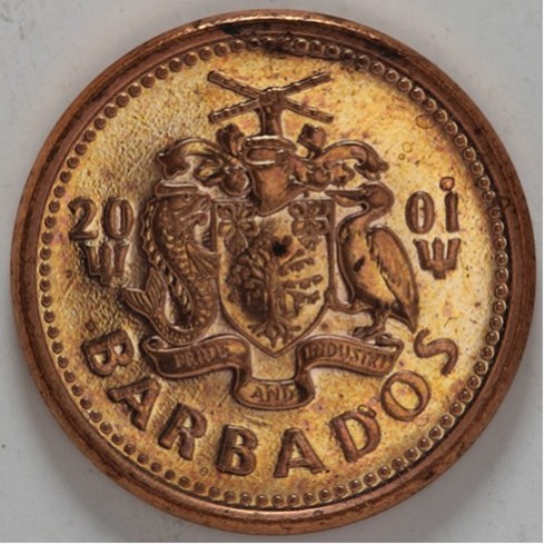 2001-Barbados-Penny-Found-In-Coin-Roll-Searching