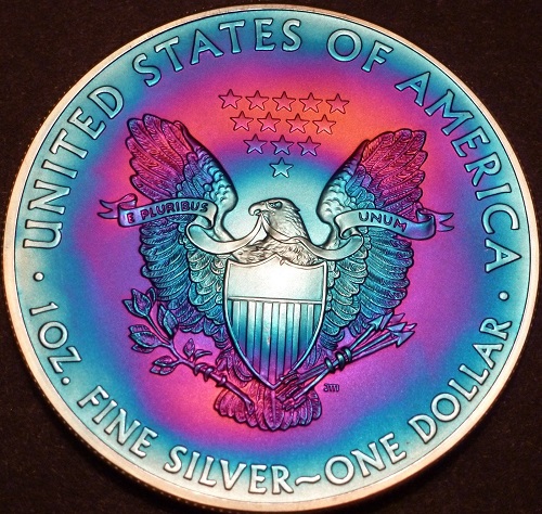 2014-Rainbow-Toned-American-Silver-Eagle-Dollar