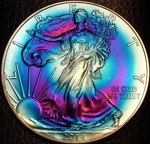 2014-Rainbow-Toned-American-Silver-Eagle-Dollar