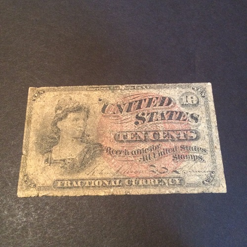 US-10-Cent-Fractional-Currency-March,-1863-Old-US-Currency