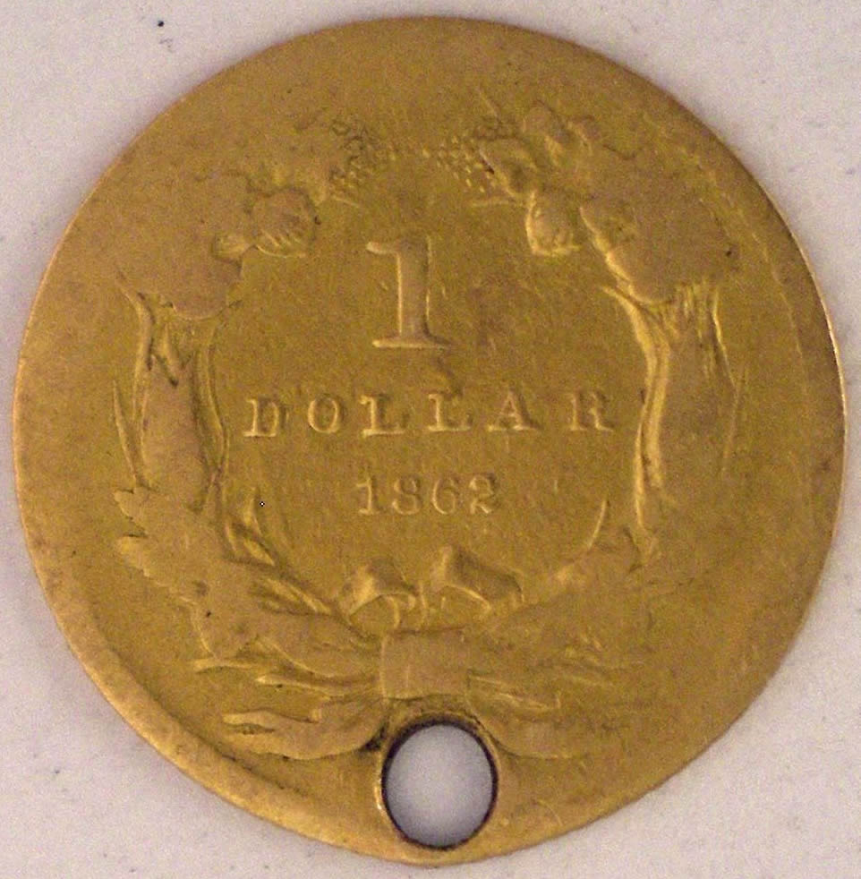 1862-United-States-Gold-One-Dollar-Coin-Pierced