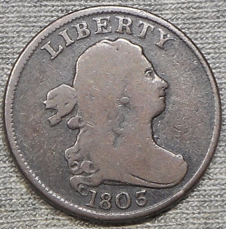 1803-Draped-Bust-1/2-Cent-C-3,-R-2
