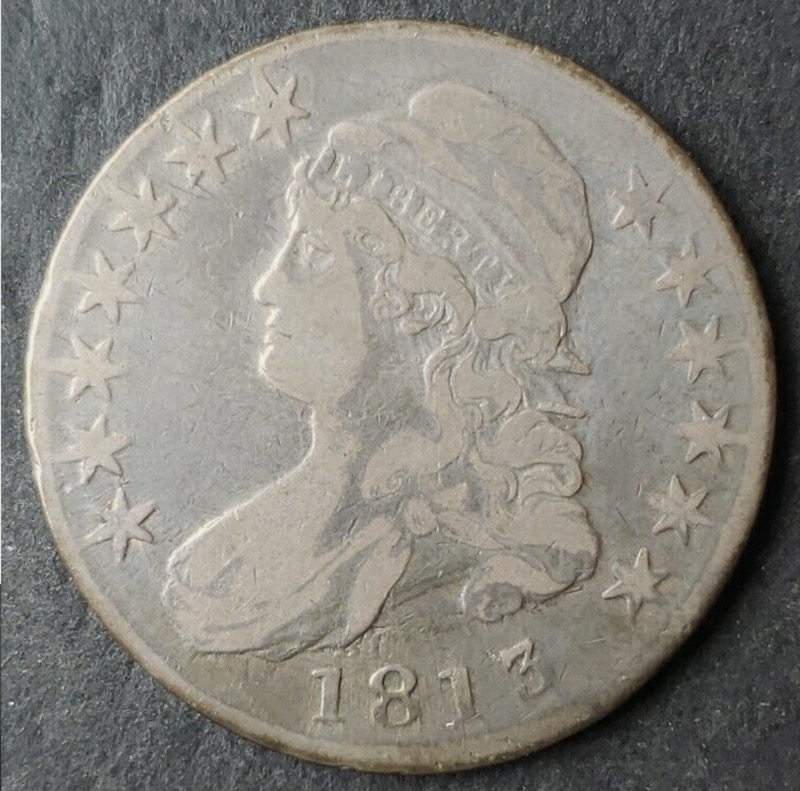 1813-Capped-Bust-Half-O-109-Possibly-109A-Single-Leaf
