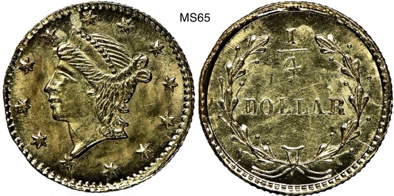 California-Fractional-1854-G-25c-Bg-224-&-Grade/Value-Guidance-For-PCGS-Submission