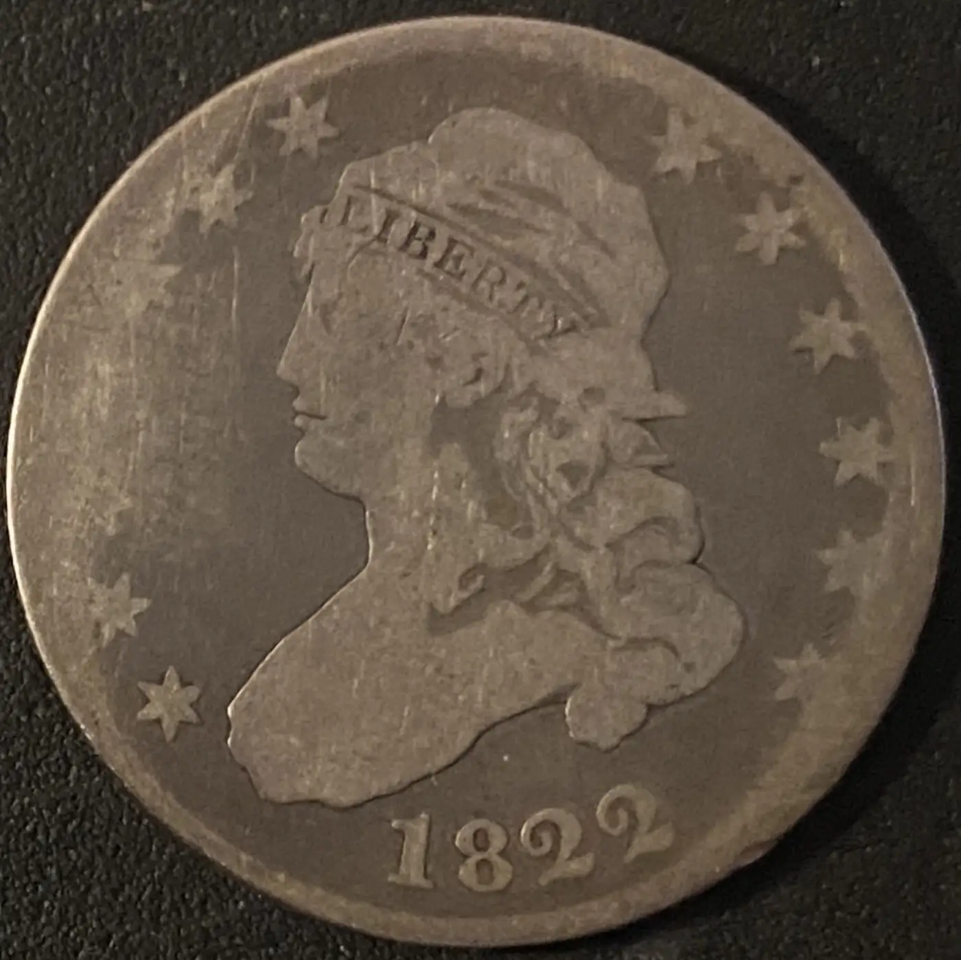 1822-Capped-Bust-Quarter-#2-For-Your-Thoughts?