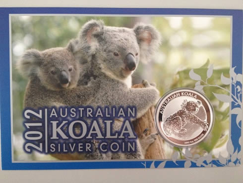 Perth-Koala-Series-$1-1oz-Silver-Coins-Carded-With-Picture