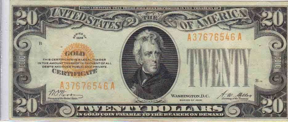 1928-$20-Gold-Certificates