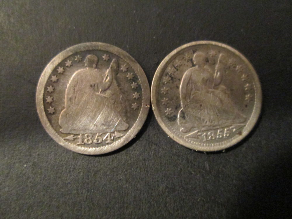 1854-And-1855-Half-Dimes-For-Grade-Opinion