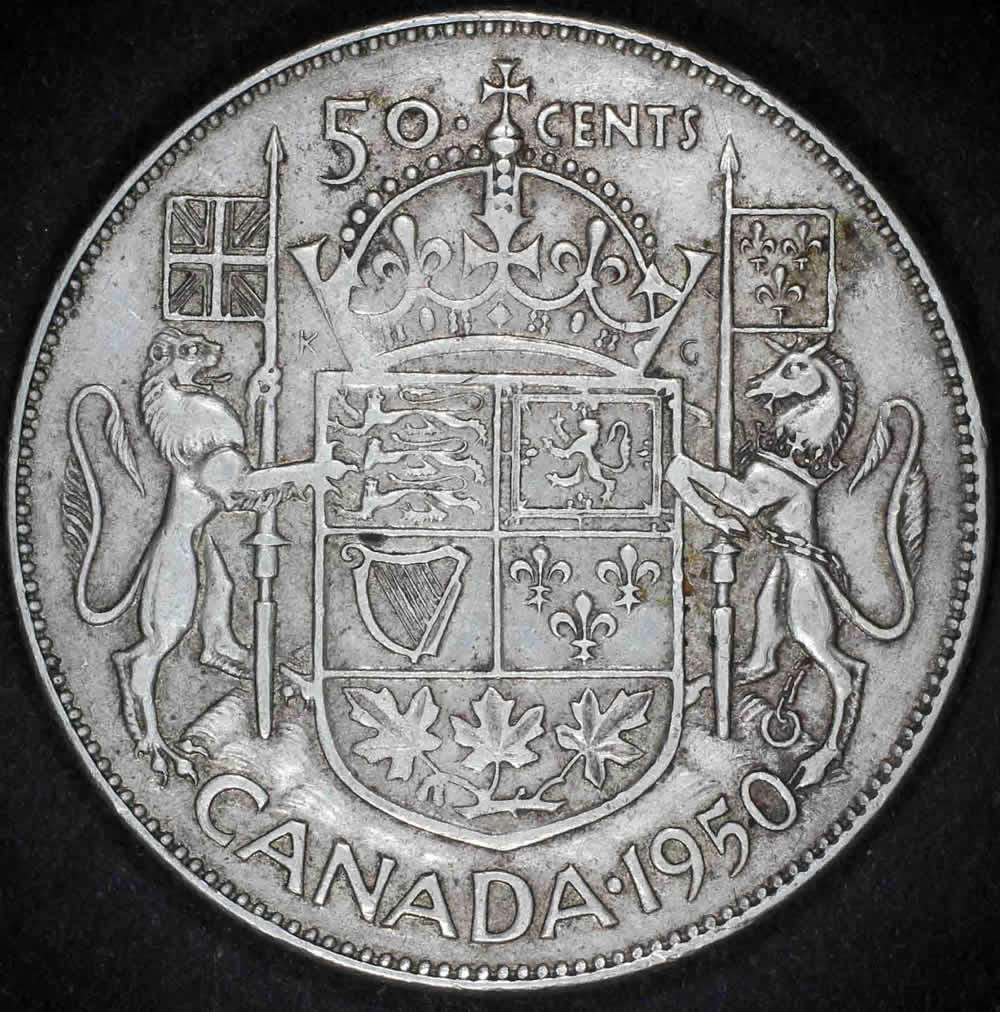 1950-Canadian-50-Cent-No-Design---Grading-Help