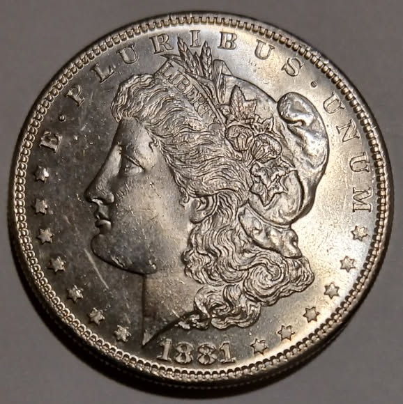 1881-S-Morgan-Dollar:-Heavy-Die-Chips-On-Date-&-Stars-/-Light-Doubling-To-Some-Stars/Letters