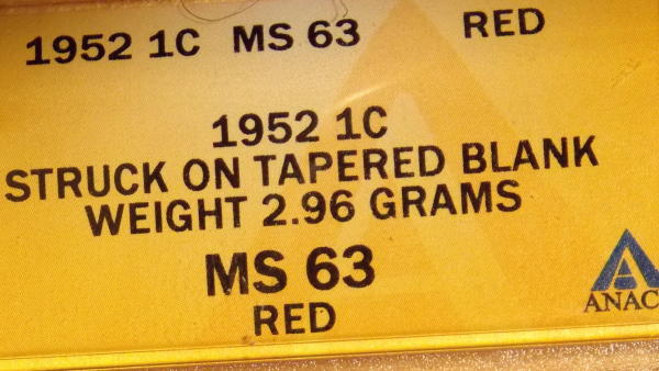 Tapered-Planchet---1951-Wheat-Au/Bu