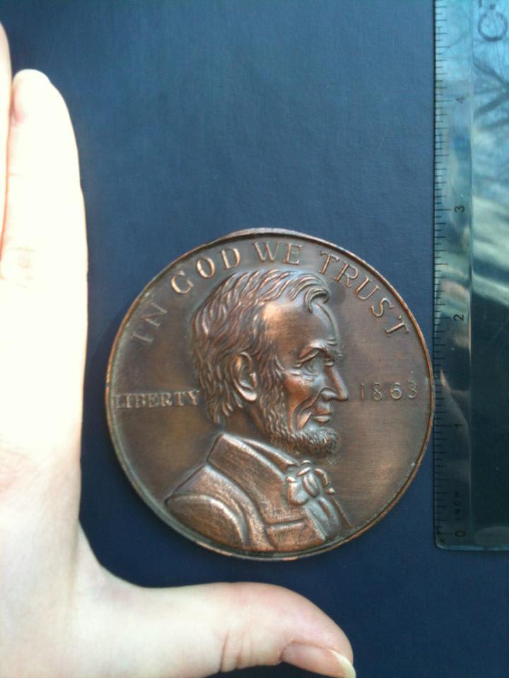Large-3-Inch-1863-Lincoln/Gettysburg-Penny-ID-Help