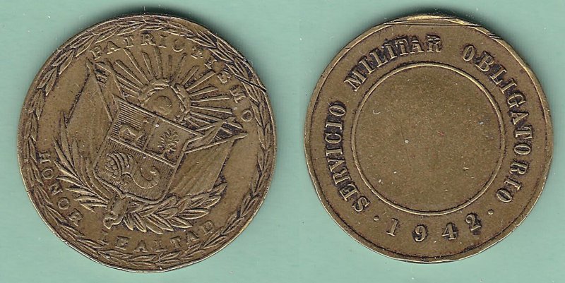 Peru,-Military-Service-Token-1942