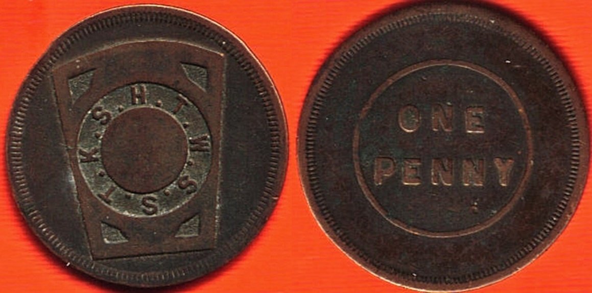 Masonic-Tokens,-Coins-And-Counter-Stamped-Pennies