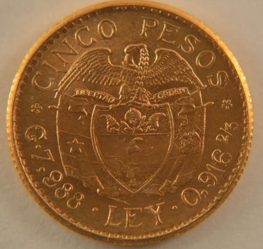 Gold-1925-5-Peso-Colombia