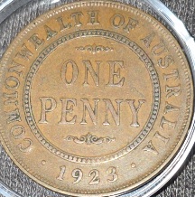 Question-On-The-1923-Australian-One-Penny-3/2-Overdate