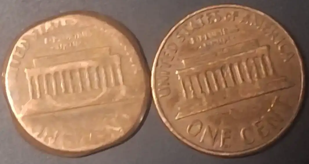 Square-Shaped-Penny-One-Side-Lincoln-Memorial-Other-Blank.