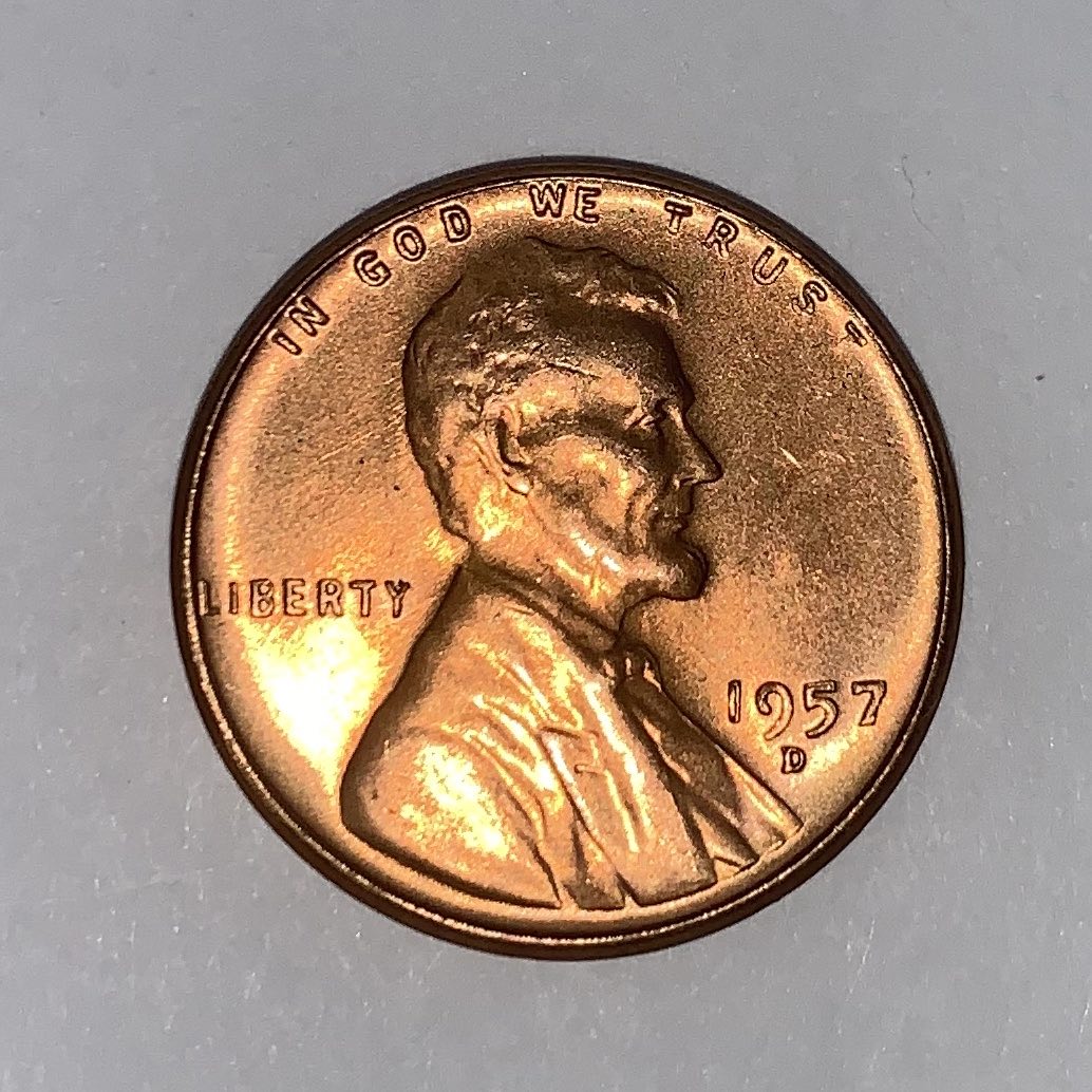 1957-D-Lincoln-Wheat-Cent-Unc.-Double-Chin-From-Machine-Doubling?
